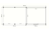 Tuinhuis met veranda plat dak 400 x 350 + 450cm