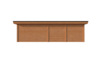 Tuinhuis met veranda plat dak 400 x 350 + 450cm