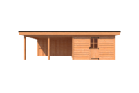 Tuinhuis met veranda plat dak 400 x 350 + 450cm