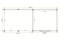 Tuinhuis met veranda plat dak 400 x 350 + 450cm