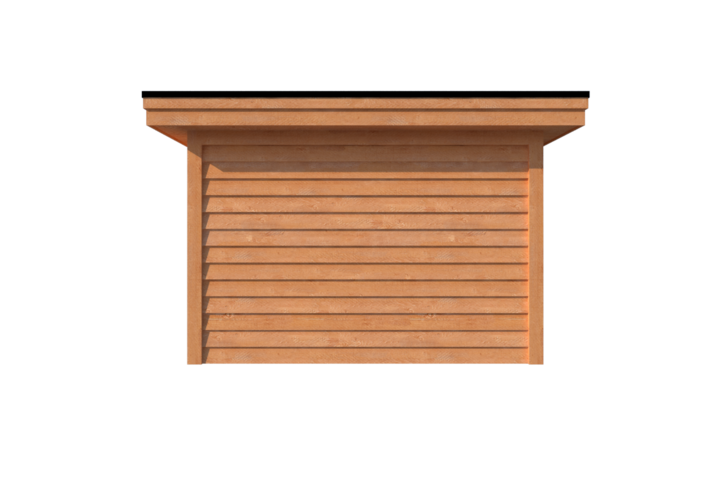 Tuinhuis met veranda plat dak 400 x 350 + 450cm