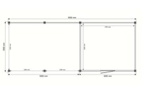Tuinhuis met veranda plat dak 400 x 350 + 500cm Tuinhuis met veranda plat dak 400 x 350 + 500cm