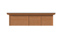 Tuinhuis met veranda plat dak 400 x 350 + 500cm Tuinhuis met veranda plat dak 400 x 350 + 500cm