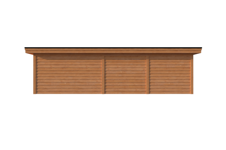 Tuinhuis met veranda plat dak 400 x 350 + 500cm