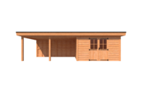 Tuinhuis met veranda plat dak 400 x 350 + 500cm