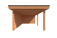 Tuinhuis met veranda plat dak 400 x 350 + 550cm Tuinhuis met veranda plat dak 400 x 350 + 550cm