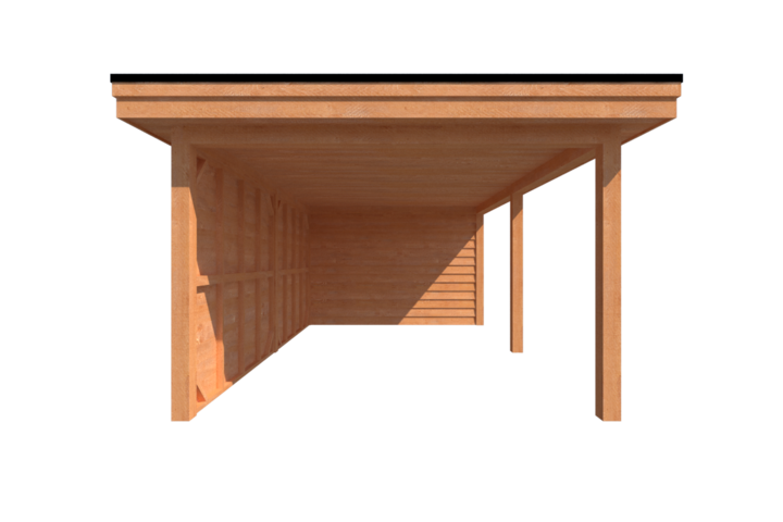 Tuinhuis met veranda plat dak 400 x 350 + 550cm Tuinhuis met veranda plat dak 400 x 350 + 550cm