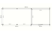 Tuinhuis met veranda plat dak 400 x 350 + 600cm Tuinhuis met veranda plat dak 400 x 350 + 600cm