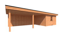 Tuinhuis met veranda plat dak 400 x 350 + 600cm Tuinhuis met veranda plat dak 400 x 350 + 600cm