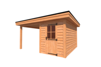 Tuinhuis met veranda plat dak 150 x 400 + 250cm Tuinhuis met veranda plat dak 150 x 400 + 250cm