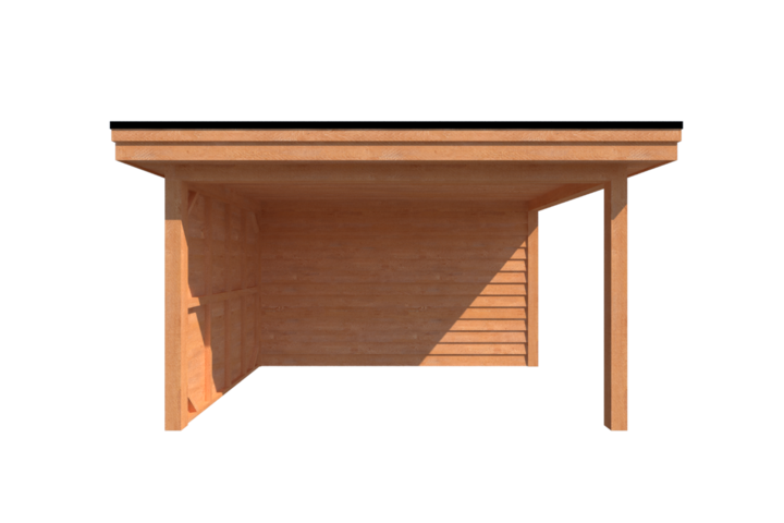 Tuinhuis met veranda plat dak 150 x 400 + 250cm Tuinhuis met veranda plat dak 150 x 400 + 250cm