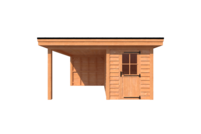 Tuinhuis met veranda plat dak 150 x 400 + 250cm Tuinhuis met veranda plat dak 150 x 400 + 250cm