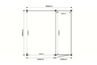 Tuinhuis met veranda plat dak 150 x 400 + 250cm Tuinhuis met veranda plat dak 150 x 400 + 250cm