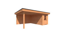 Tuinhuis met veranda plat dak 150 x 400 + 400cm Tuinhuis met veranda plat dak 150 x 400 + 400cm