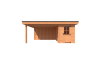 Tuinhuis met veranda plat dak 150 x 400 + 400cm Tuinhuis met veranda plat dak 150 x 400 + 400cm