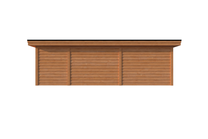 Tuinhuis met veranda plat dak 150 x 400 + 600cm