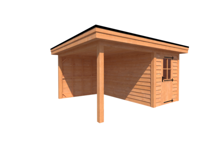 Tuinhuis met veranda plat dak 200 x 400 + 250cm Tuinhuis met veranda plat dak 200 x 400 + 250cm