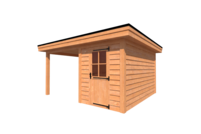 Tuinhuis met veranda plat dak 200 x 400 + 250cm Tuinhuis met veranda plat dak 200 x 400 + 250cm
