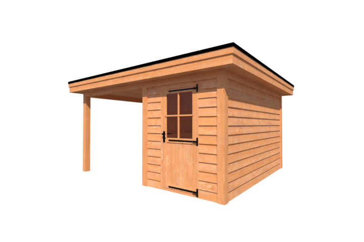 Tuinhuis met veranda plat dak 200 x 400 + 250cm Tuinhuis met veranda plat dak 200 x 400 + 250cm