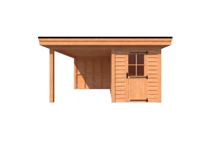 Tuinhuis met veranda plat dak 200 x 400 + 250cm Tuinhuis met veranda plat dak 200 x 400 + 250cm