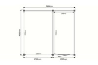 Tuinhuis met veranda plat dak 200 x 400 + 250cm Tuinhuis met veranda plat dak 200 x 400 + 250cm