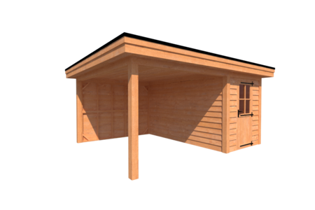 Tuinhuis met veranda plat dak 200 x 400 + 300cm Tuinhuis met veranda plat dak 200 x 400 + 300cm