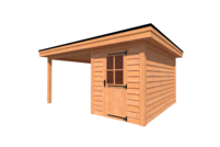 Tuinhuis met veranda plat dak 200 x 400 + 300cm Tuinhuis met veranda plat dak 200 x 400 + 300cm