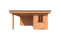 Tuinhuis met veranda plat dak 200 x 400 + 300cm Tuinhuis met veranda plat dak 200 x 400 + 300cm