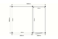 Tuinhuis met veranda plat dak 200 x 400 + 300cm Tuinhuis met veranda plat dak 200 x 400 + 300cm
