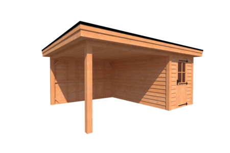 Tuinhuis met veranda plat dak 200 x 400 + 350cm Tuinhuis met veranda plat dak 200 x 400 + 350cm