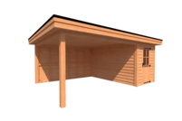 Tuinhuis met veranda plat dak 200 x 400 + 400cm Tuinhuis met veranda plat dak 200 x 400 + 400cm