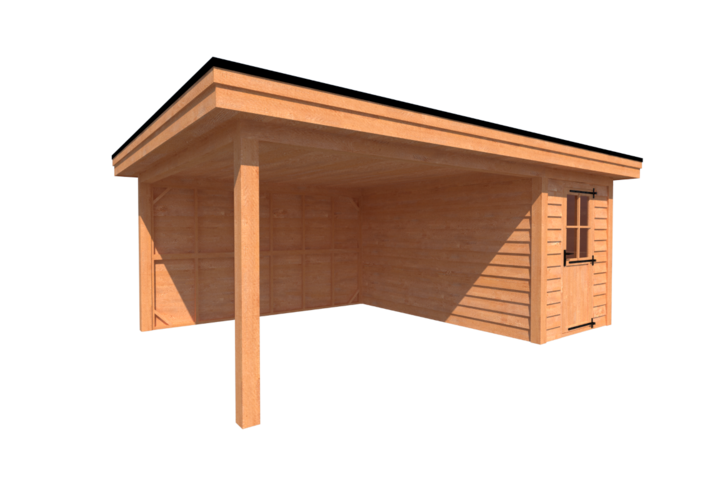 Tuinhuis met veranda plat dak 200 x 400 + 400cm Tuinhuis met veranda plat dak 200 x 400 + 400cm