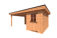 Tuinhuis met veranda plat dak 200 x 400 + 400cm Tuinhuis met veranda plat dak 200 x 400 + 400cm