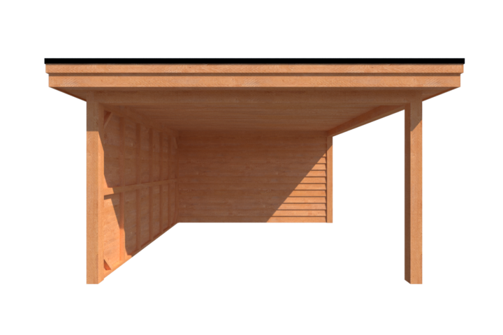 Tuinhuis met veranda plat dak 200 x 400 + 400cm Tuinhuis met veranda plat dak 200 x 400 + 400cm