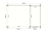 Tuinhuis met veranda plat dak 200 x 400 + 400cm Tuinhuis met veranda plat dak 200 x 400 + 400cm