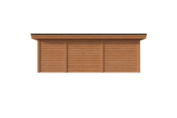 Tuinhuis met veranda plat dak 200 x 400 + 500cm