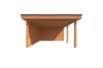 Tuinhuis met veranda plat dak 200 x 400 + 500cm