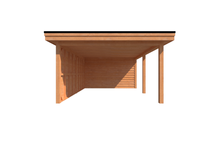 Tuinhuis met veranda plat dak 200 x 400 + 500cm