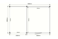 Tuinhuis met veranda plat dak 350 x 400 + 250cm Tuinhuis met veranda plat dak 350 x 400 + 250cm