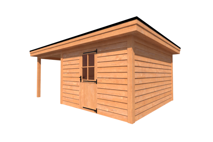 Tuinhuis met veranda plat dak 350 x 400 + 250cm Tuinhuis met veranda plat dak 350 x 400 + 250cm