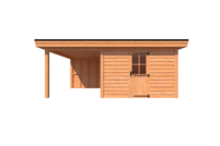 Tuinhuis met veranda plat dak 350 x 400 + 250cm Tuinhuis met veranda plat dak 350 x 400 + 250cm