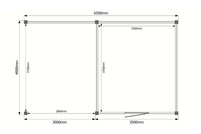 Tuinhuis met veranda plat dak 350 x 400 + 300cm Tuinhuis met veranda plat dak 350 x 400 + 300cm
