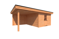 Tuinhuis met veranda plat dak 350 x 400 + 300cm Tuinhuis met veranda plat dak 350 x 400 + 300cm