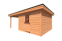 Tuinhuis met veranda plat dak 350 x 400 + 300cm Tuinhuis met veranda plat dak 350 x 400 + 300cm