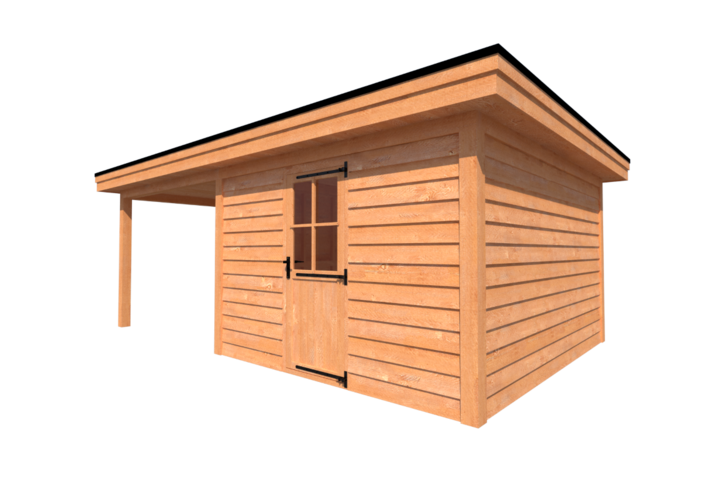 Tuinhuis met veranda plat dak 350 x 400 + 300cm Tuinhuis met veranda plat dak 350 x 400 + 300cm