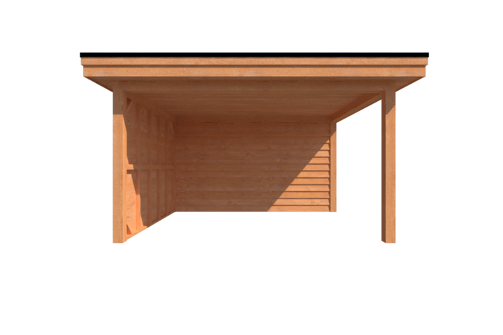 Tuinhuis met veranda plat dak 350 x 400 + 300cm