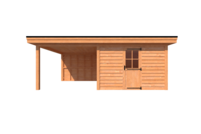 Tuinhuis met veranda plat dak 350 x 400 + 300cm Tuinhuis met veranda plat dak 350 x 400 + 300cm