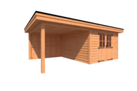 Tuinhuis met veranda plat dak 350 x 400 + 300cm Tuinhuis met veranda plat dak 350 x 400 + 300cm