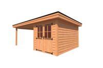 Tuinhuis met veranda plat dak 250 x 400 + 400cm Tuinhuis met veranda plat dak 250 x 400 + 400cm