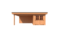 Tuinhuis met veranda plat dak 250 x 400 + 400cm Tuinhuis met veranda plat dak 250 x 400 + 400cm